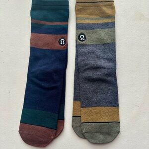 lululemon athletica Men's Striped Socks - 2-pairs M/L NWOT